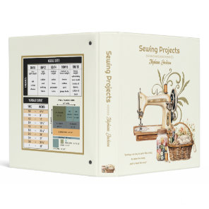 Sewing Projects Organizer Vintage Ivory 3 Ring Binder