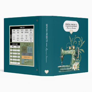 Sewing Projects Teal Vintage Look 3 Ring Binder