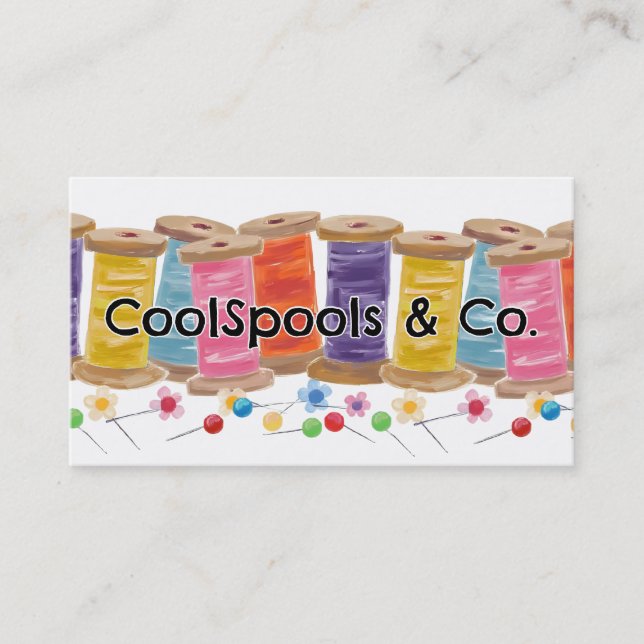 Sewing quilter quilter seamstress thread spools business card (Front)