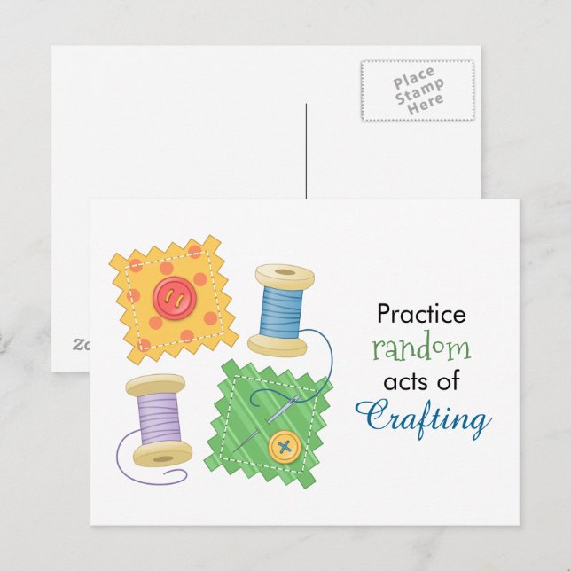 Sewing Quilting Craft Hobby Quote Postcard (Front/Back)