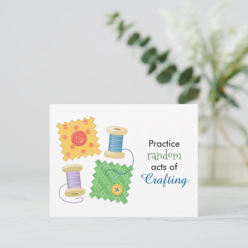Sewing Quilting Craft Hobby Quote Postcard