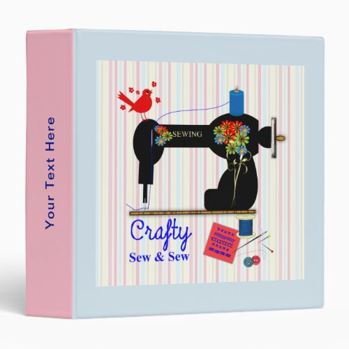 Sewing Quilting Fun Personalized 3 Ring Binder