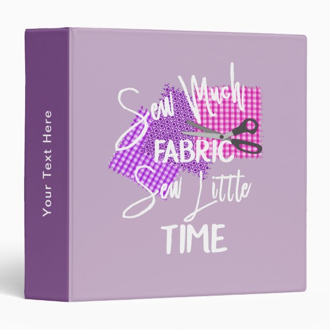 Sewing Quilting Fun Personalized 3 Ring Binder (Front/Spine)