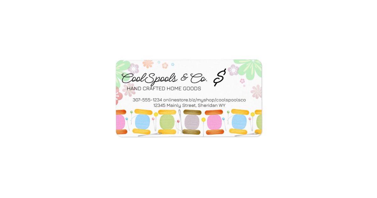 Sewing quilting needle thread seamstress pricing label | Zazzle