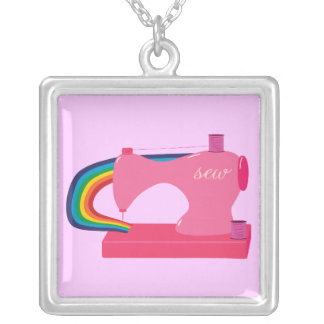 Sewing Rainbows Silver Plated Necklace