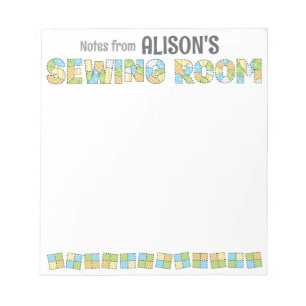 Sewing Room Notepad – Custom Name Quilt Gift