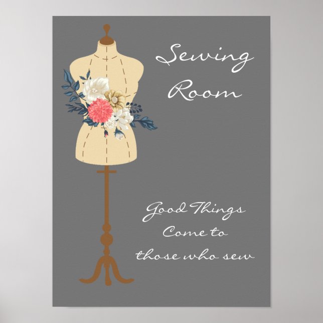 Sewing room vintage sewing quote poster (Front)