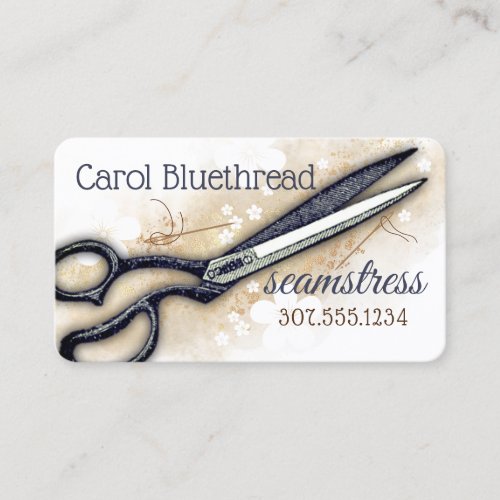 Sewing scissors seamstress quilting quilter business card