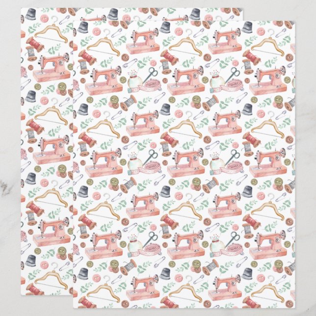 Sewing Scrapbook Paper (Front/Back)