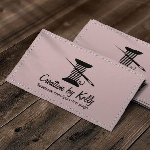 Sewing Seamstress Crafter Dressmaker Dusty Pink Business Card