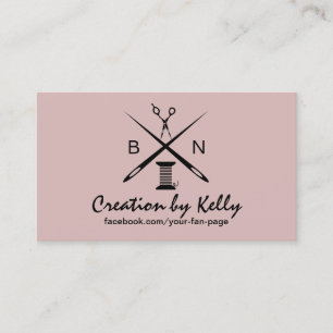 Sewing Seamstress Needles & Threads Dusty Pink Business Card