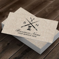 Sewing Seamstress Needles & Threads Vintage Burlap Business Card