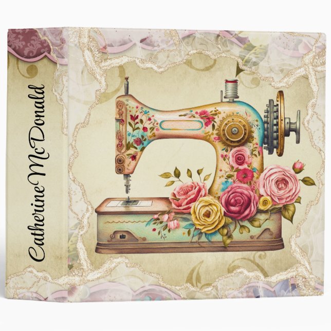 Sewing Seamstress - See Back -  3 Ring Binder (Front/Spine)