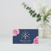 Sewing Seamstress Thread & Needles Vintage Floral Business Card (Standing Front)