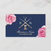 Sewing Seamstress Thread & Needles Vintage Floral Business Card (Front)