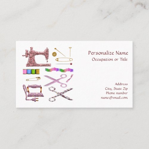 Sewing Seamstress Wardrobe Tailor Business Card