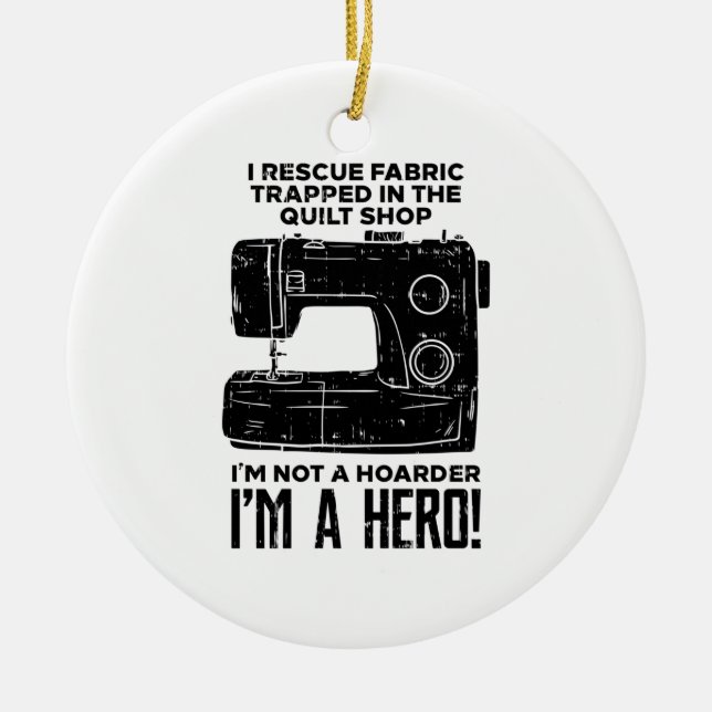 Sewing Sewing Machine Ceramic Ornament (Front)