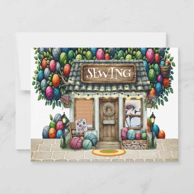 SEWING Shop  NOTE CARD - See Back  (Front)