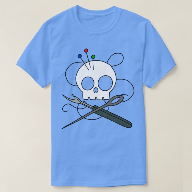 Sewing skull  (2)  T-Shirt (Design Front)