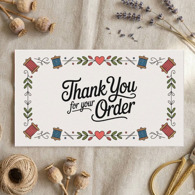 Sewing Small Business Thank You Business Card (Creator Uploaded)