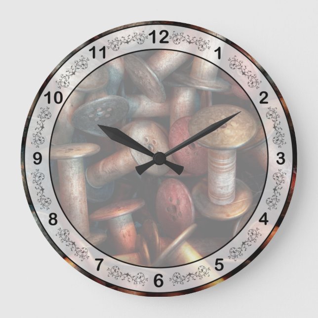 Sewing - Spools  Large Clock (Front)