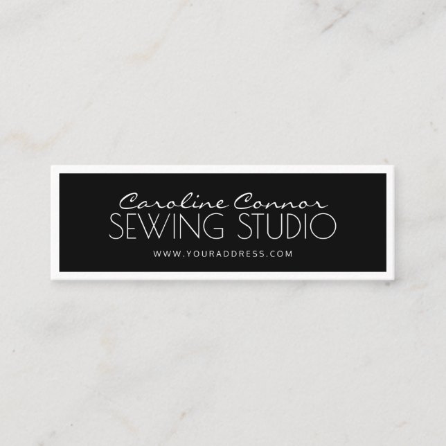 Sewing Studio Black & White Bordered Card (Front)