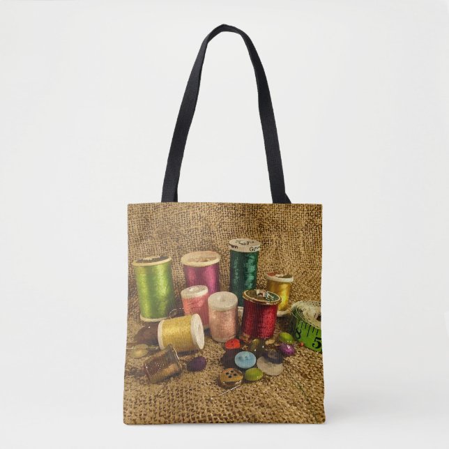 Sewing Supplies Seamstress Craft Tote Bag (Front)