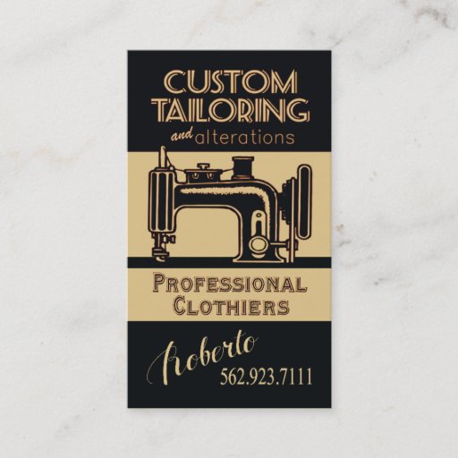 Customizable Sewing: Tailor, Dressmaker, Designer, Seamstress Business Card Template