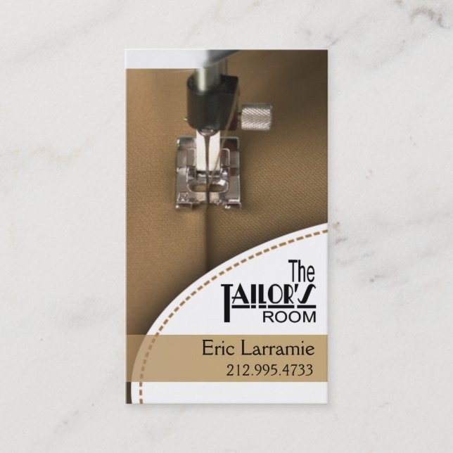 Sewing: Tailor, Dressmaker, Designer, Seamstress Business Card (Front)