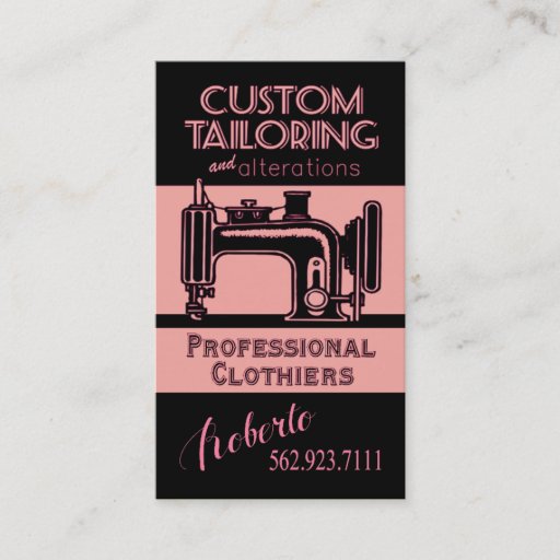 Customizable Sewing: Tailor, Dressmaker, Designer, Seamstress Business Card Templates
