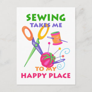 SEWING TAKES ME POSTCARD