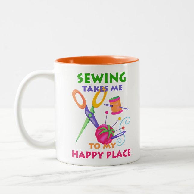 SEWING TAKES ME Two-Tone COFFEE MUG (Left)