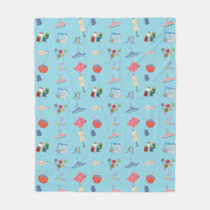 Sewing Theme Fleece Blanket