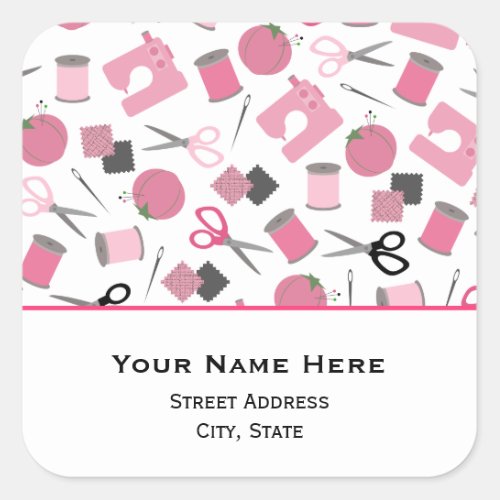 Sewing Themed Address Sticker