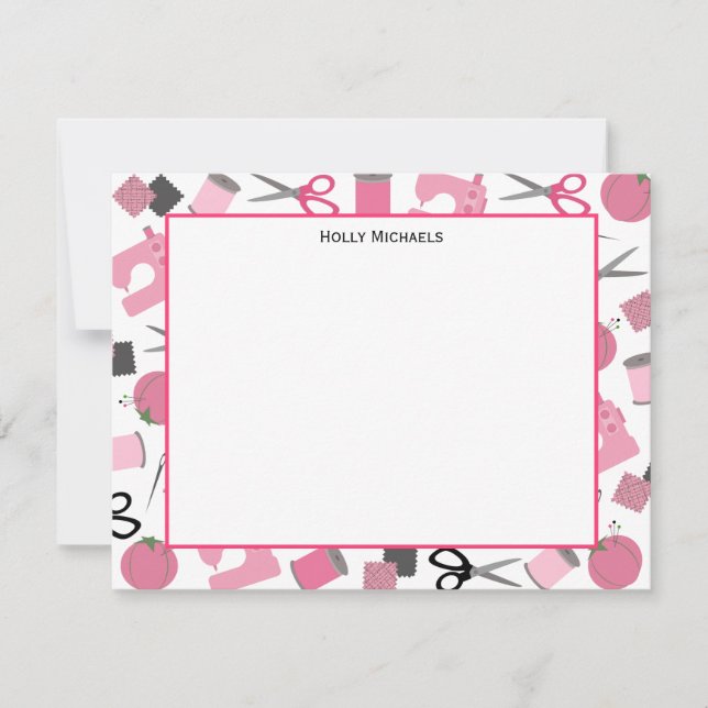 Sewing Themed Flat Notecards (Front)
