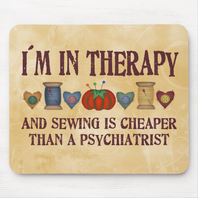 Sewing Therapy Mouse Pad (Front)