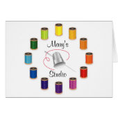 Sewing Thimble, Needle and Threads Cards (Front Horizontal)