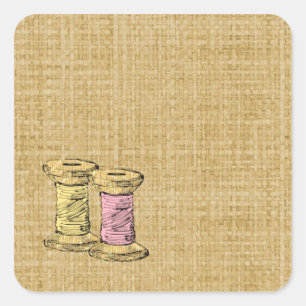 Sewing Thread Burlap Label Sticker