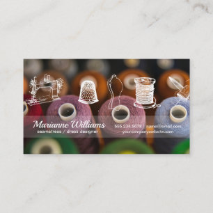 Sewing Thread Wardrobe Design Tools Business Card