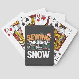 Sewing Through the Snow Funny Christmas Quilt Poker Cards