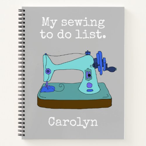 Sewing to do list vintage sewing machine name notebook