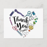 Sewing Tools Heart Postcard at Zazzle