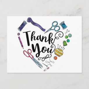 Sewing Tools Heart Postcard
