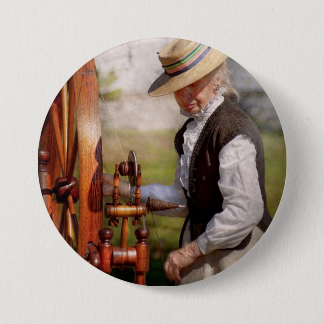 Sewing - Weaving - Big wheel keep on turning Button (Front)
