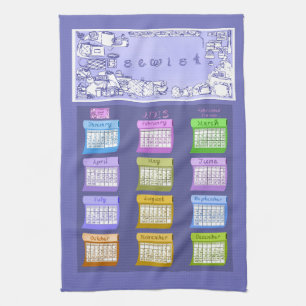 Sewist bolts of fabric 2018 calendar tea towel