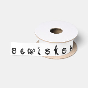 sewist fabric letters font ribbon black and white