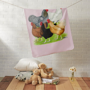 Sex-linked Chickens Quintet Baby Blanket