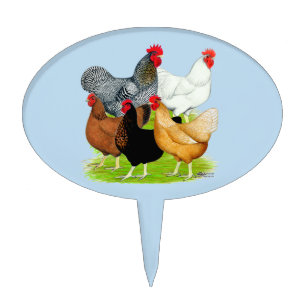 Sex-linked Chickens Quintet Cake Topper