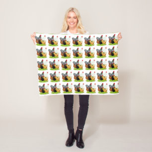 Sex-linked Chickens Quintet Fleece Blanket