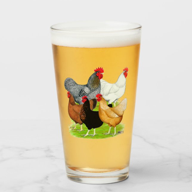 Sex-linked Chickens Quintet Glass (Front Filled)